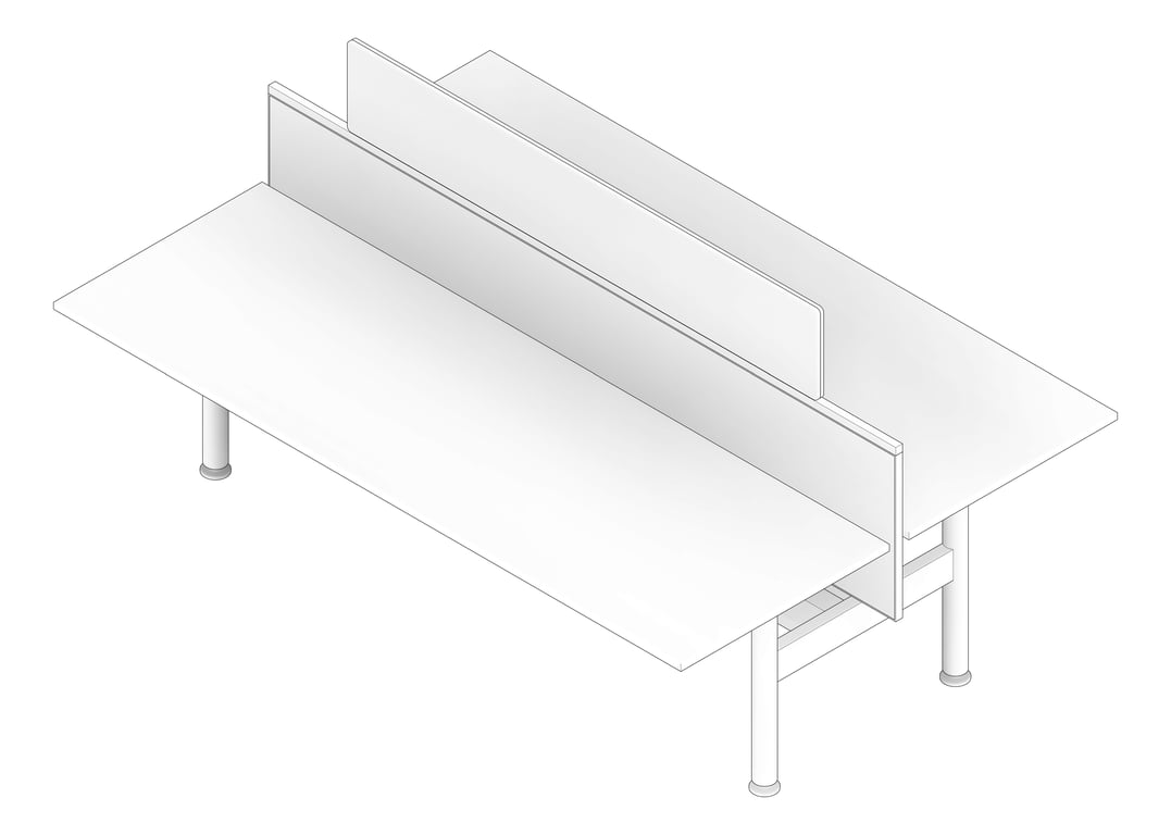 3D Documentation Image of Desk Double AspectFurniture Zurich Linear FixedHeight
