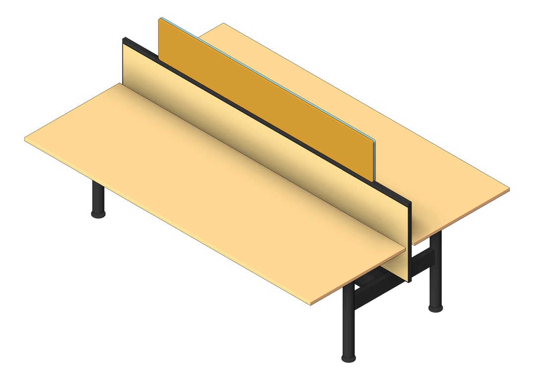 3D Shaded Image of Desk Double AspectFurniture Zurich Linear FixedHeight