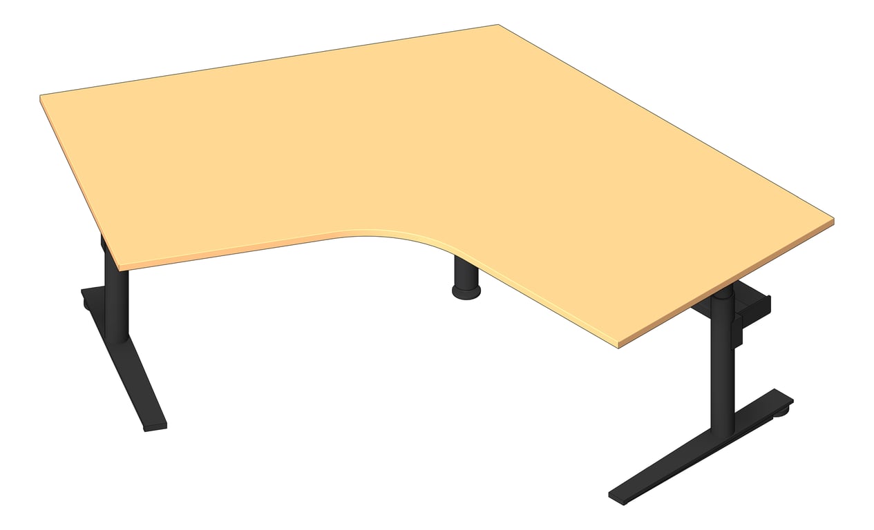 3D Shaded Image of Desk Single AspectFurniture Zurich 120Deg AdjustableHeight