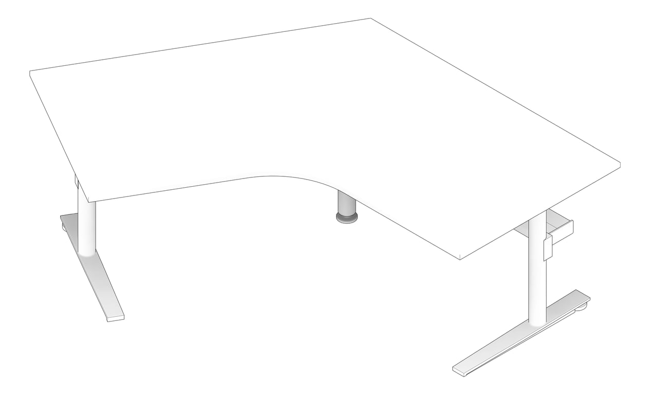 3D Documentation Image of Desk Single AspectFurniture Zurich 120Deg FixedHeight