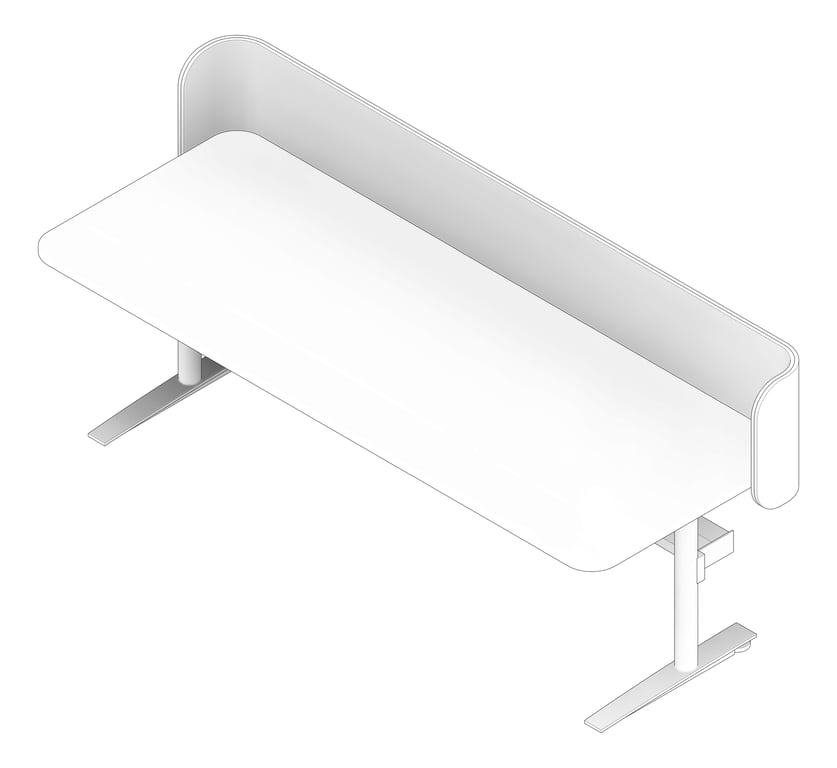 3D Documentation Image of Desk Single AspectFurniture Zurich Linear FixedHeight