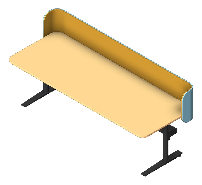 3D Shaded Image of Desk Single AspectFurniture Zurich Linear FixedHeight