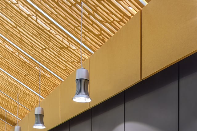 Custom Cascade Static Screens in Senado Image of Screen Acoustic AutexAU Cascade Static S12 Material