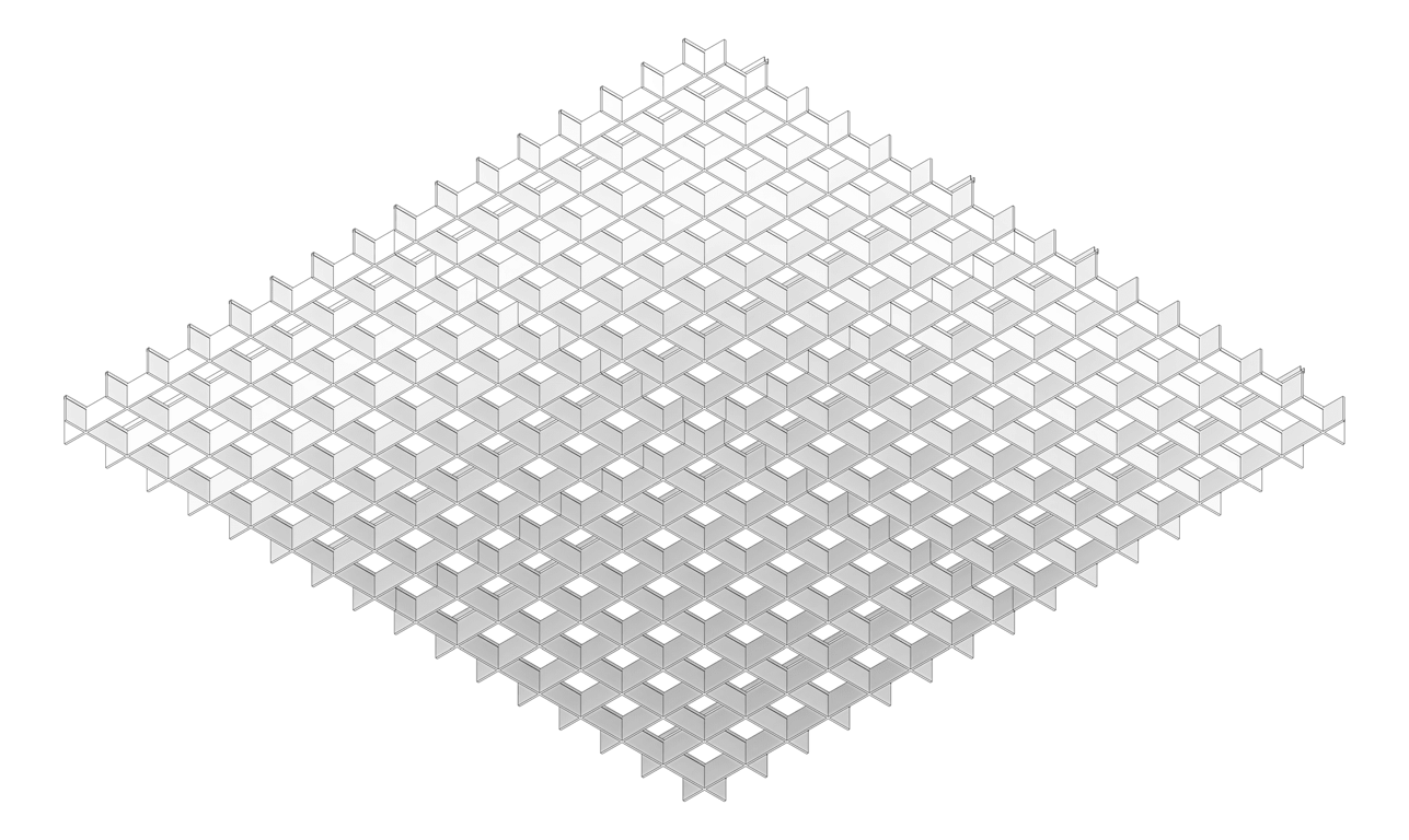 3D Documentation Image of CeilingBaffles Acoustic AutexAU Frontier Fin Axis