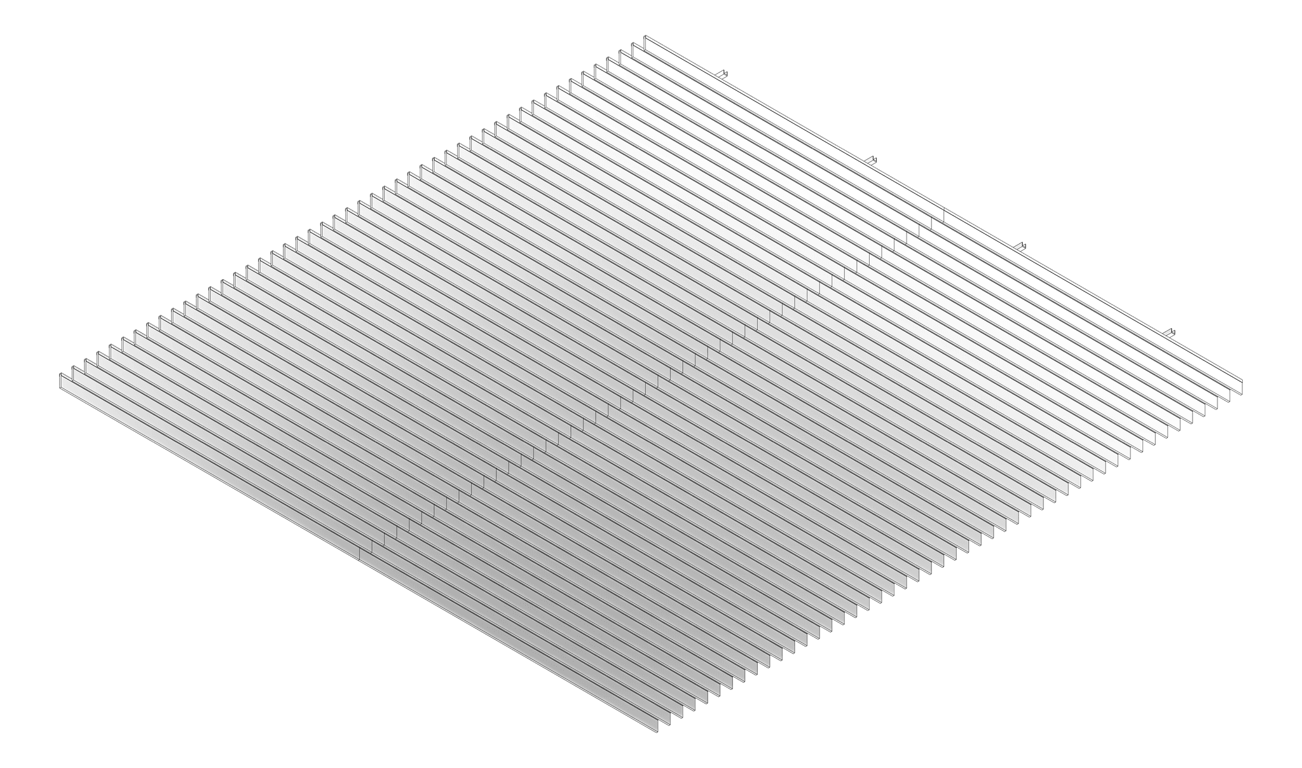 3D Documentation Image of CeilingBaffles Acoustic AutexAU Frontier Fin Tundra