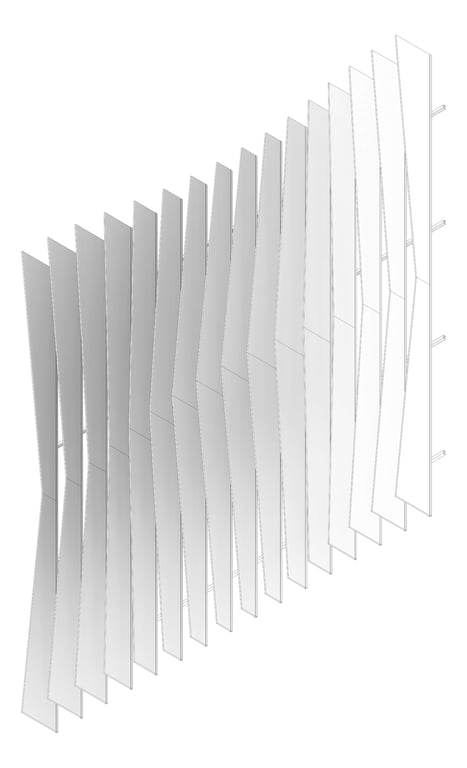 3D Documentation Image of WallBaffles Acoustic AutexAU Frontier Fin Sierra