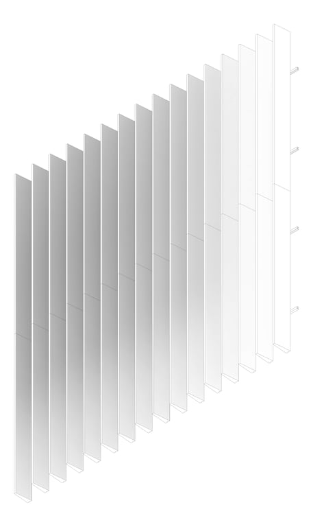 3D Documentation Image of WallBaffles Acoustic AutexAU Frontier Raft Blade