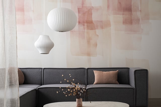 Autex Acoustics x Emma Hayes in Veil Image of Fabric Acoustic AutexUS EmmaHayes VineCharcoal