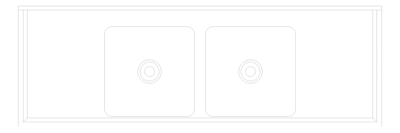 Plan Image of Bench DoubleBowl Britex BenchTech CentreBowl CustomWidth