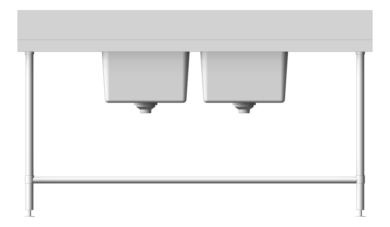 Front Image of Bench DoubleBowl Britex BenchTech CentreBowl