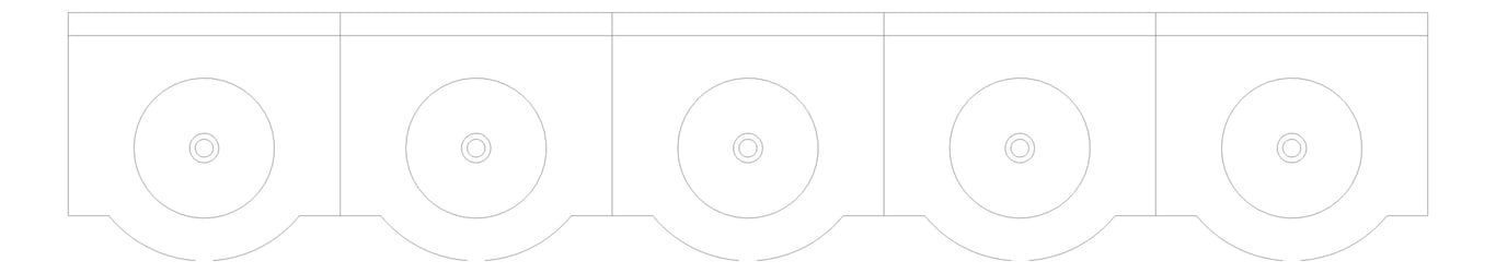 Plan Image of Basin WallHung Britex Curveline MultiBasin FiveStations