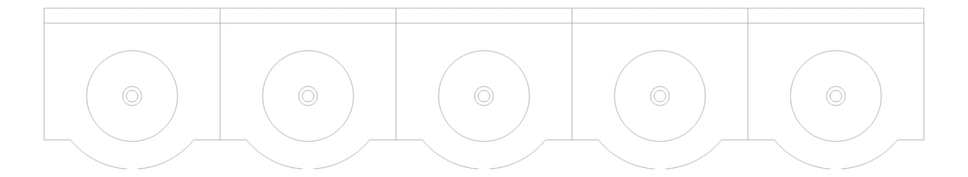 Plan Image of Basin WallHung Britex Curveline MultiBasin FiveStations