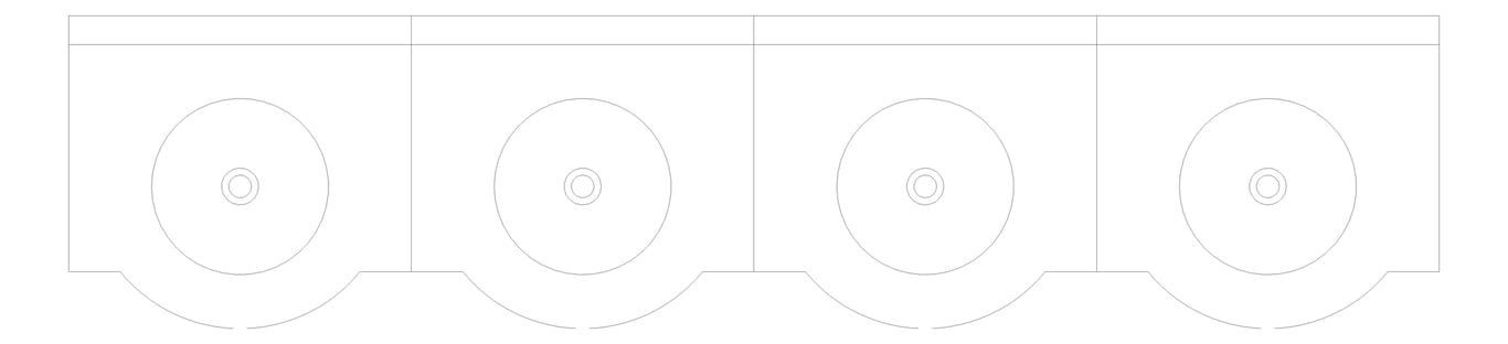 Plan Image of Basin WallHung Britex Curveline MultiBasin FourStations