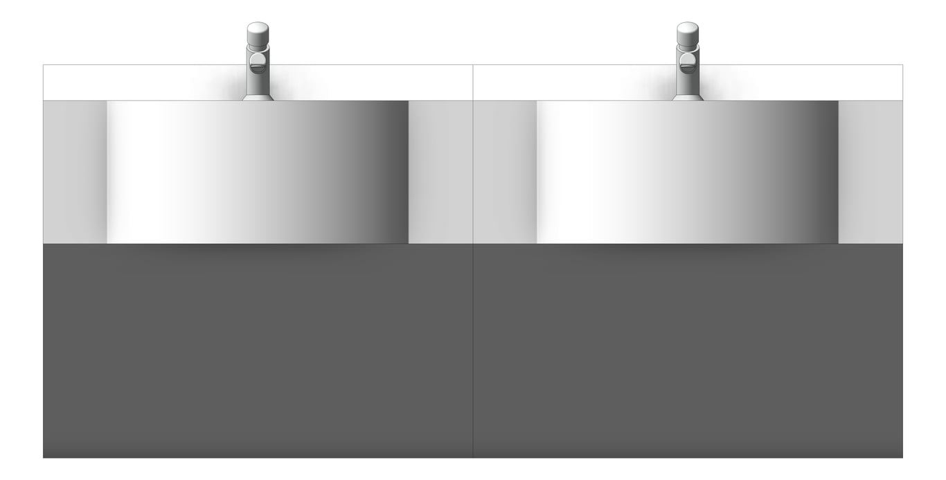 Front Image of Basin WallHung Britex Curveline MultiBasin TimeflowTap TwoStations