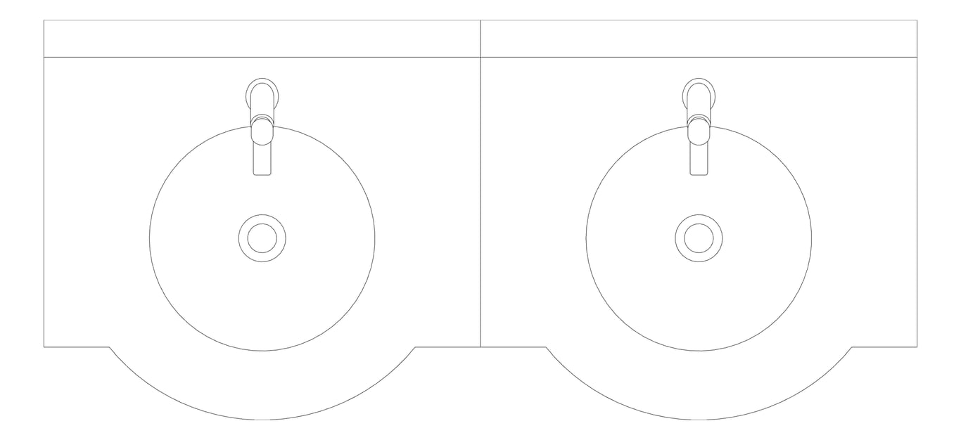 Plan Image of Basin WallHung Britex Curveline MultiBasin TimeflowTap TwoStations