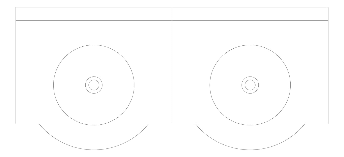 Plan Image of Basin WallHung Britex Curveline MultiBasin TwoStations