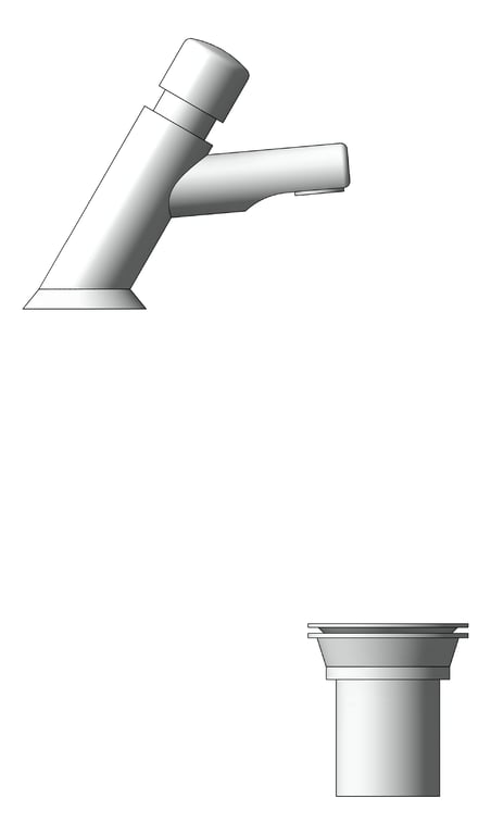 Left Image of Basin WallHung Britex Grandeur AntiVandal TimeflowTap