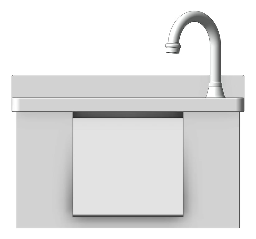 Front Image of Basin WallHung Britex KneeOperated Compact GooseNeckSpout