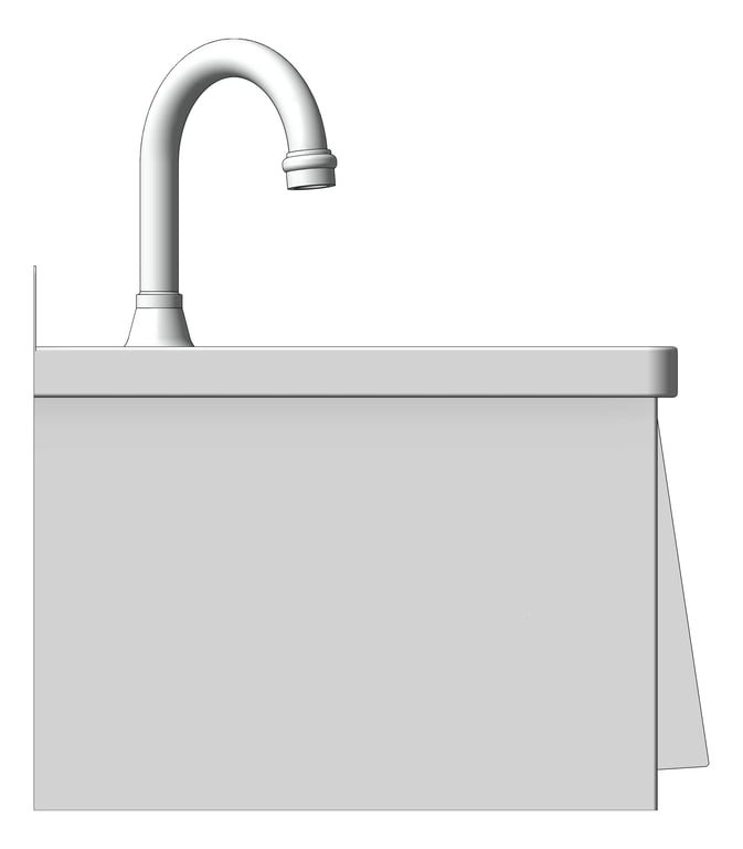 Left Image of Basin WallHung Britex KneeOperated Compact GooseNeckSpout