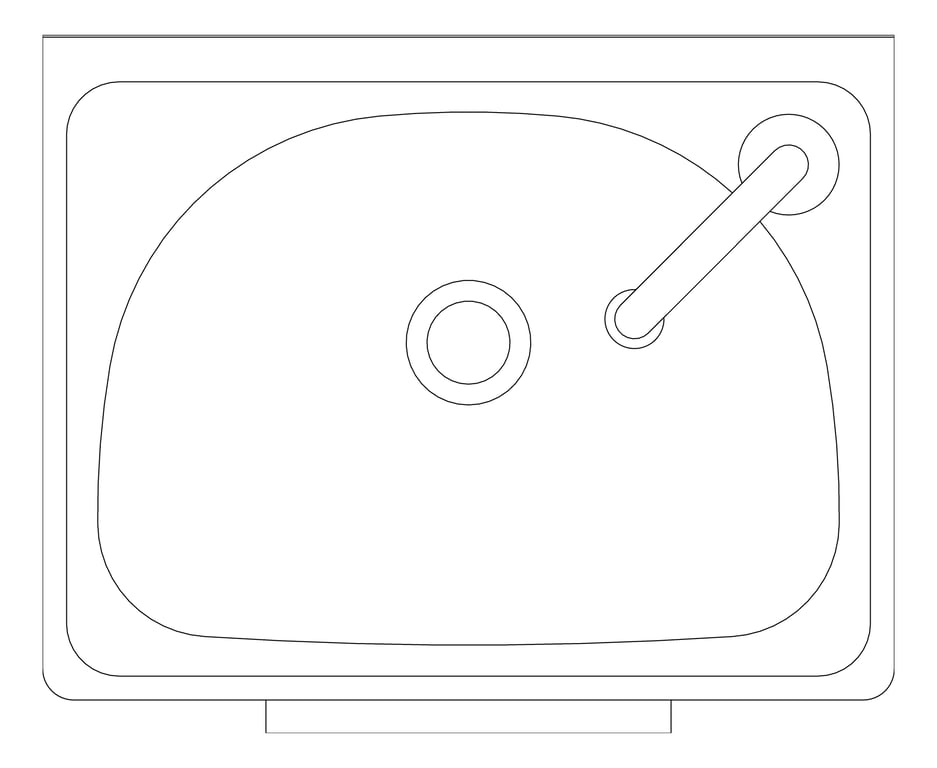 Plan Image of Basin WallHung Britex KneeOperated Compact GooseNeckSpout