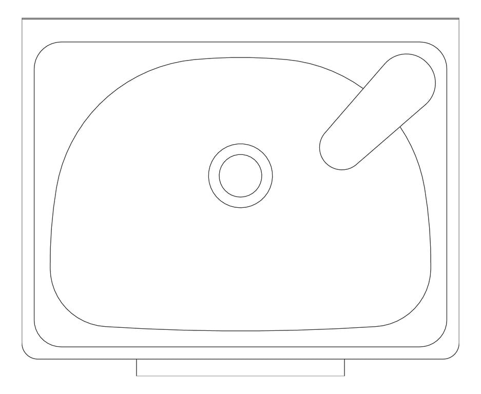 Plan Image of Basin WallHung Britex KneeOperated Compact LowLevelSpout