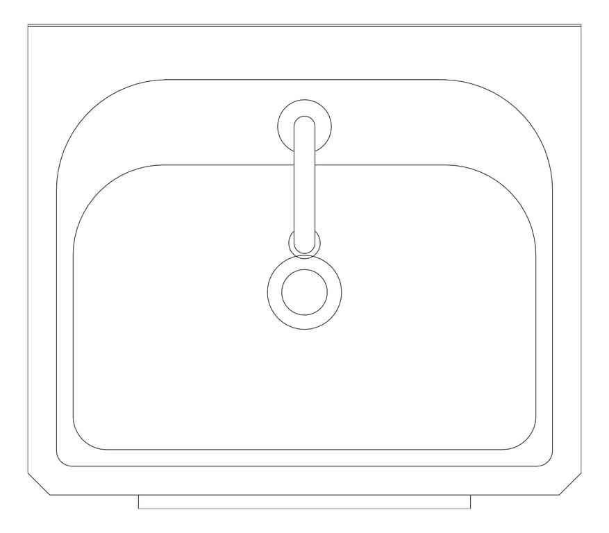 Plan Image of Basin WallHung Britex KneeOperated GooseNeckSpout