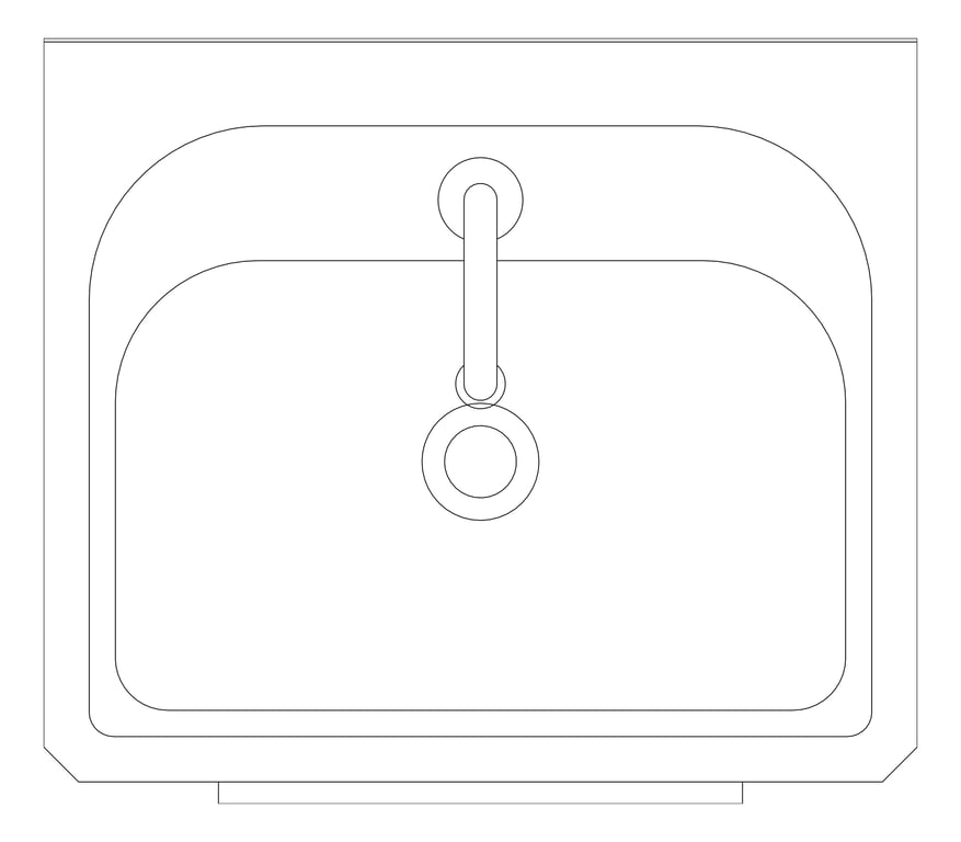 Plan Image of Basin WallHung Britex KneeOperated GooseNeckSpout