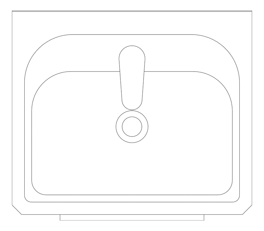 Plan Image of Basin WallHung Britex KneeOperated LowLevelSpout