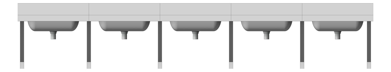 Front Image of Basin WallHung Britex MultiBasin FiveStations