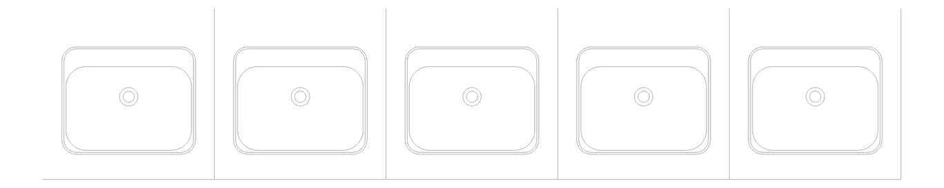 Plan Image of Basin WallHung Britex MultiBasin FiveStations