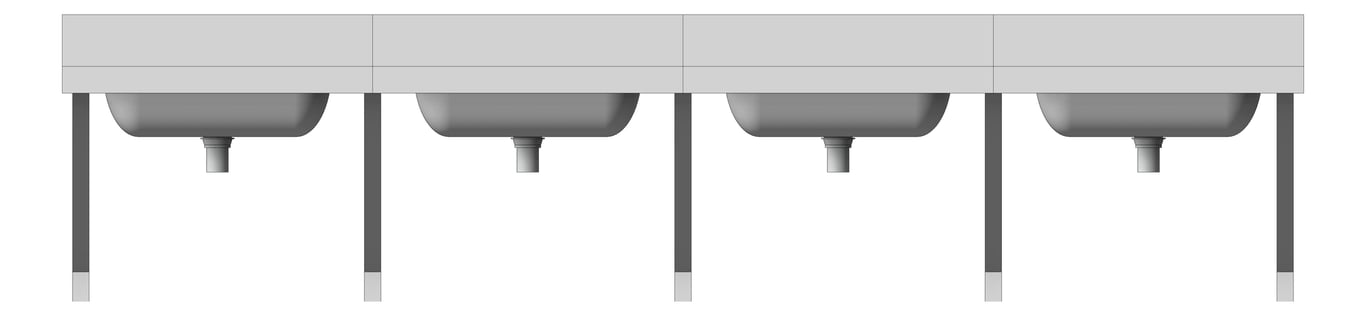 Front Image of Basin WallHung Britex MultiBasin FourStations