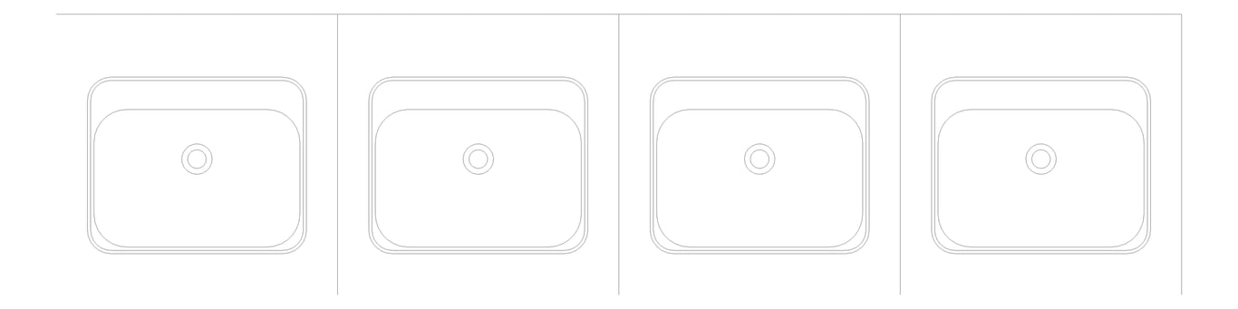 Plan Image of Basin WallHung Britex MultiBasin FourStations