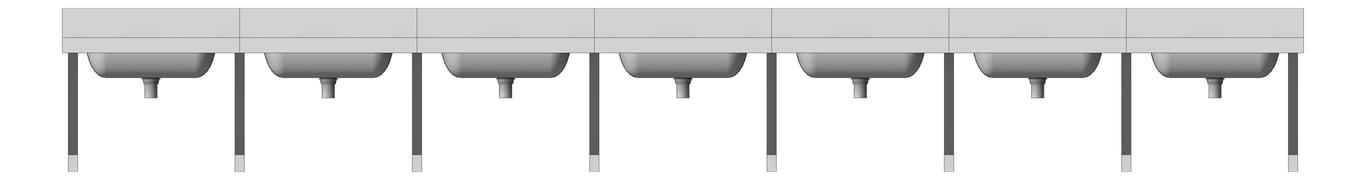 Front Image of Basin WallHung Britex MultiBasin SevenStations