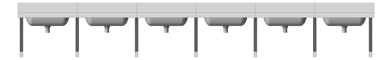 Front Image of Basin WallHung Britex MultiBasin SixStations