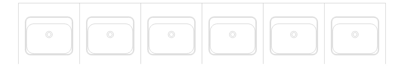 Plan Image of Basin WallHung Britex MultiBasin SixStations