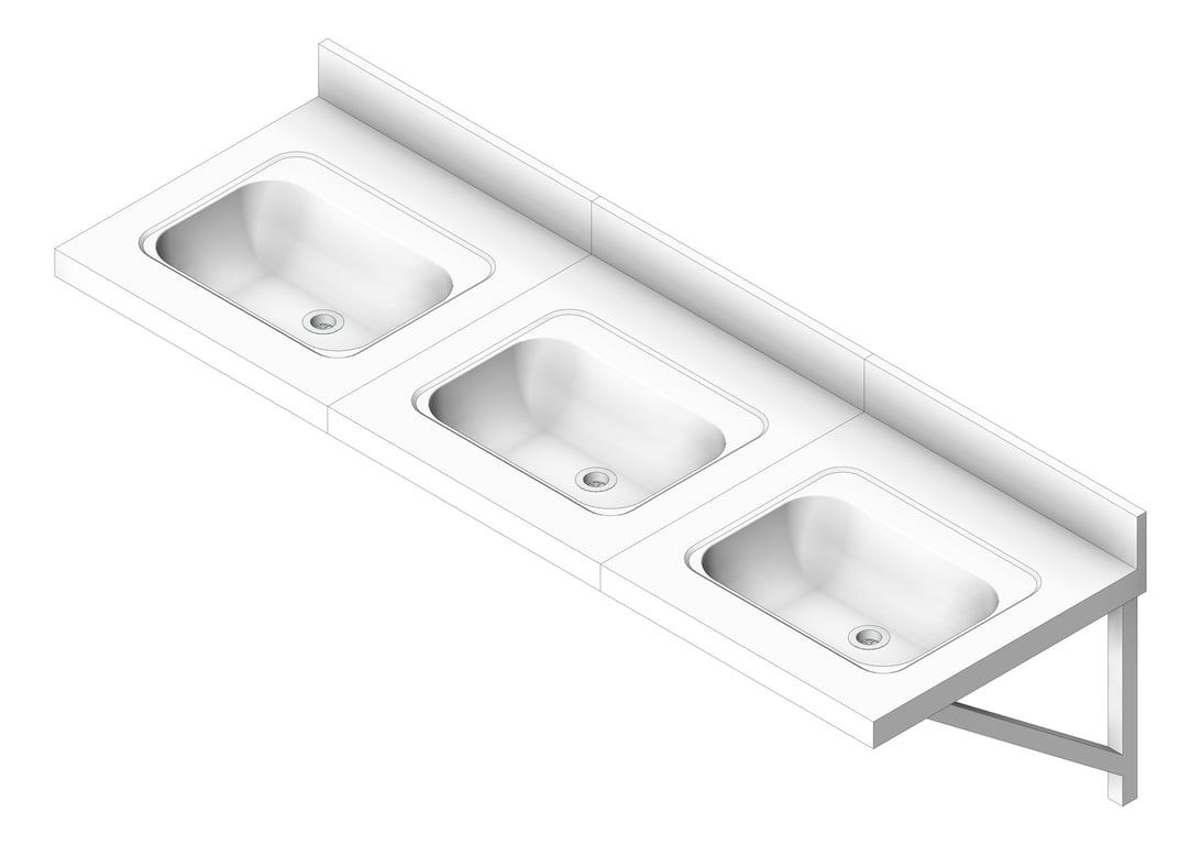 Basin WallHung Britex MultiBasin ThreeStations