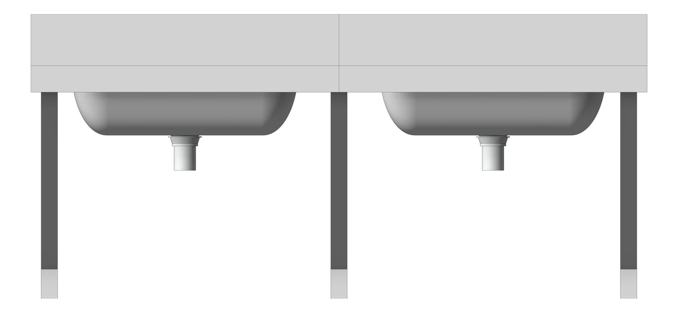 Front Image of Basin WallHung Britex MultiBasin TwoStations