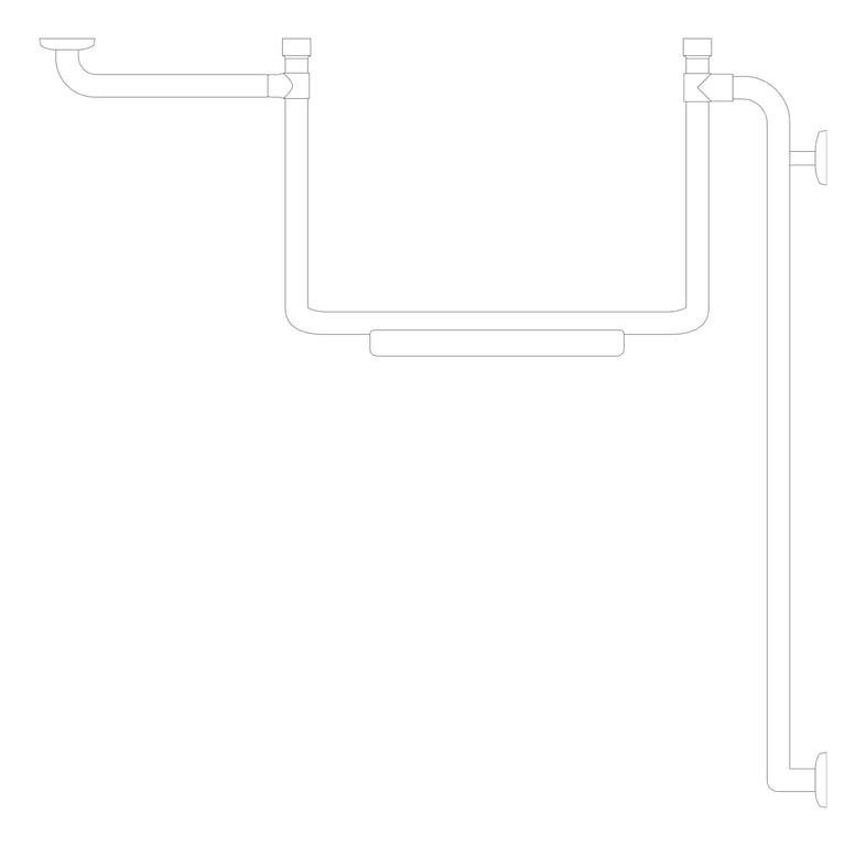 Plan Image of Backrest Fixed Britex Grabrail 90Deg Left