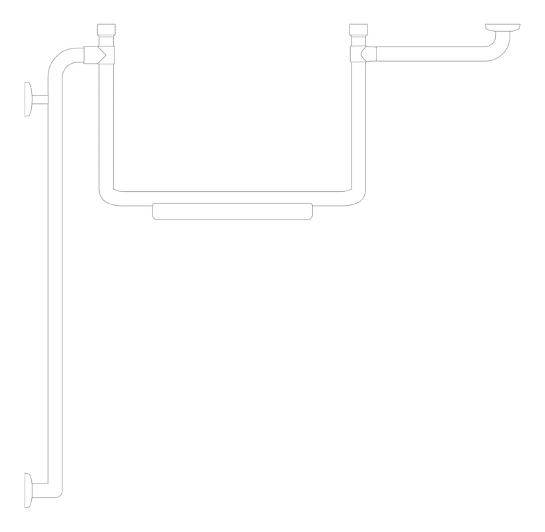 Plan Image of Backrest Fixed Britex Grabrail 90Deg Right