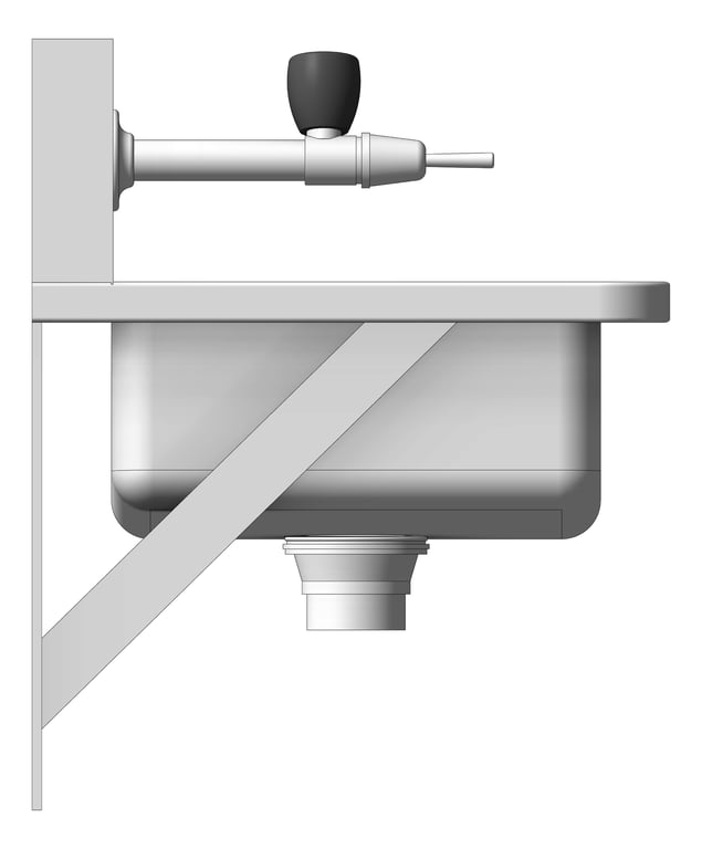 Left Image of Trough WallHung Britex Drinking LeverTap