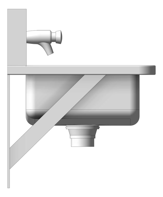 Left Image of Trough WallHung Britex HandWash FrontBibTap