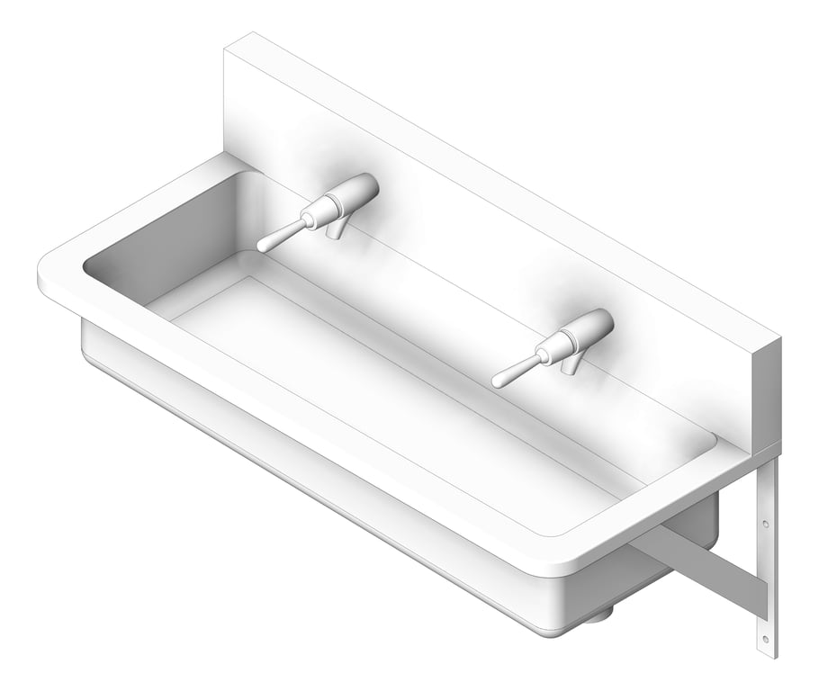 Trough WallHung Britex HandWash FrontLeverTap