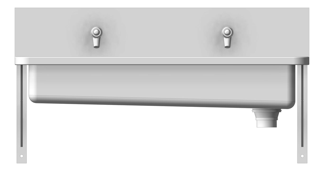 Front Image of Trough WallHung Britex HandWash FrontLeverTap