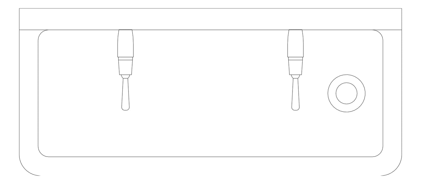 Plan Image of Trough WallHung Britex HandWash FrontLeverTap