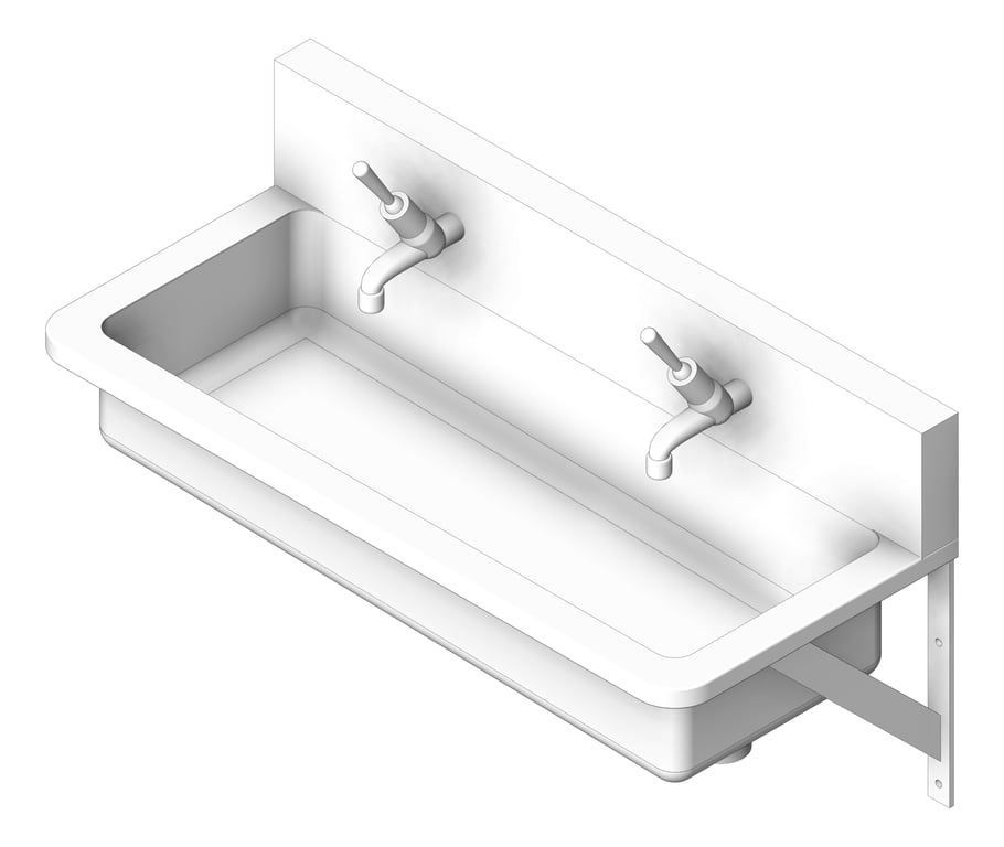 Image of Trough WallHung Britex HandWash TopLeverTap