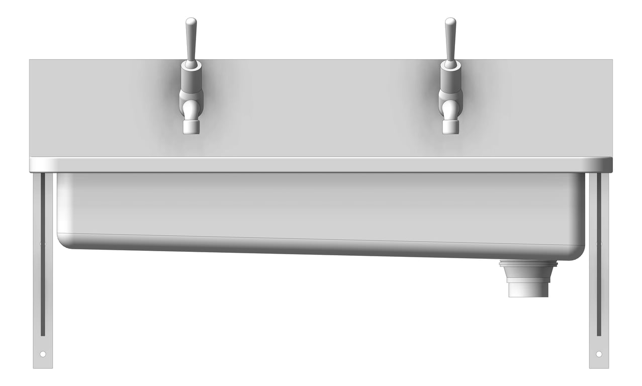 Front Image of Trough WallHung Britex HandWash TopLeverTap