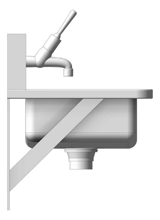 Left Image of Trough WallHung Britex HandWash TopLeverTap