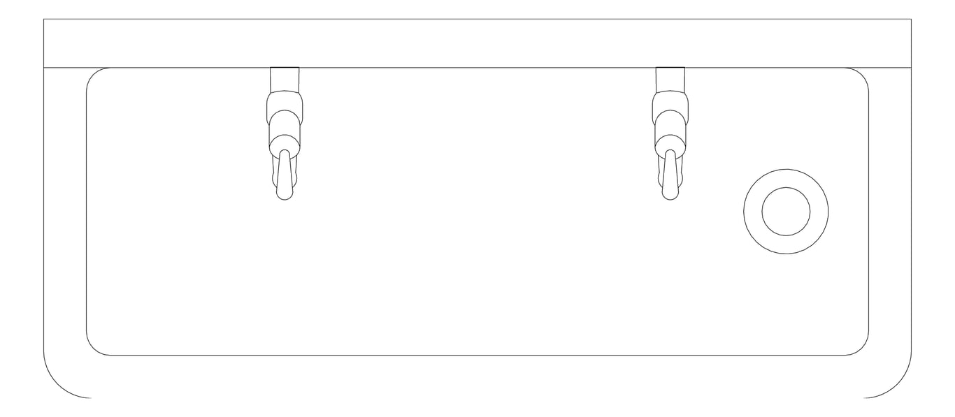 Plan Image of Trough WallHung Britex HandWash TopLeverTap