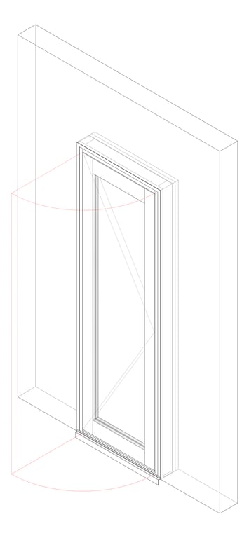 3D Documentation Image of Door Hinged Capral AGS 225 1P OpenOut