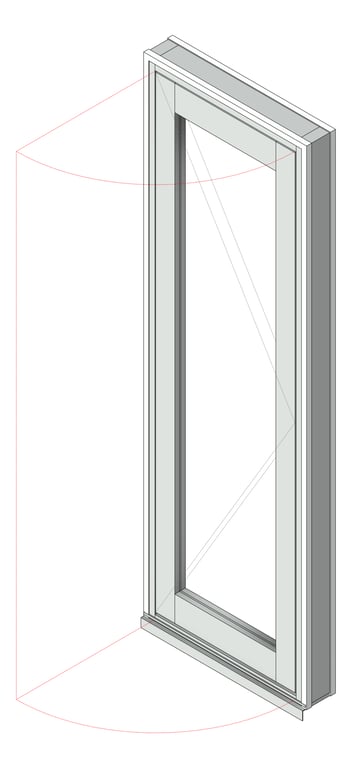 3D Shaded Image of Door Hinged Capral AGS 225 1P OpenOut